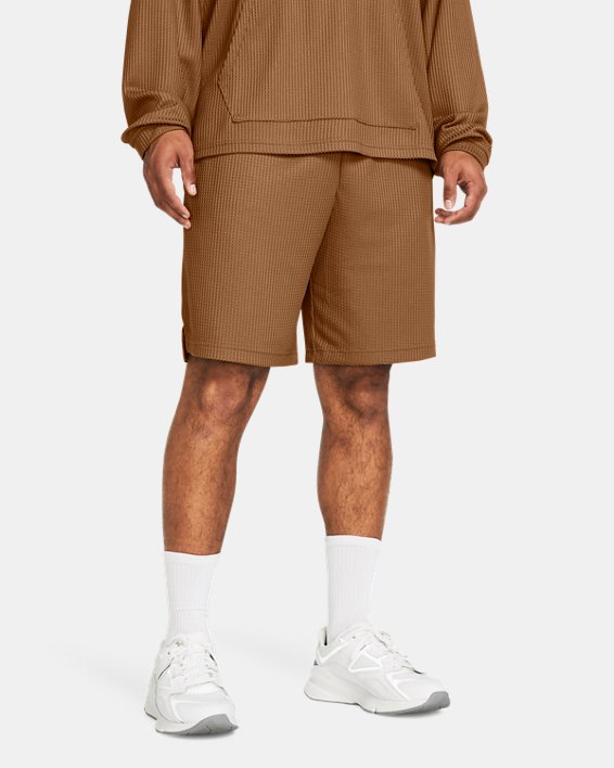 Men's UA Rival Waffle Shorts in Brown image number 0